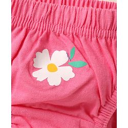 Babyhug 100% Cotton Knit Antibacterial Panties with Floral & Polka Dots Print Pack of 3 - Pink Lilac & White