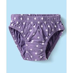 Babyhug 100% Cotton Knit Antibacterial Panties with Floral & Polka Dots Print Pack of 3 - Pink Lilac & White