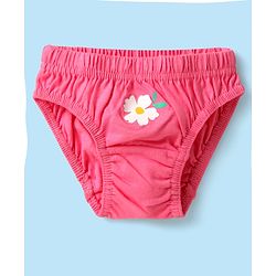 Babyhug 100% Cotton Knit Antibacterial Panties with Floral & Polka Dots Print Pack of 3 - Pink Lilac & White