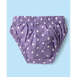 Babyhug 100% Cotton Knit Antibacterial Panties with Floral & Polka Dots Print Pack of 3 - Pink Lilac & White