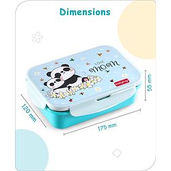 Babyhug Space Stainless Steel Lunch Box|BPA Free|Leak Proof|1 Lunch Box, 1 Container,1 Spoon, 1 Fork|550ML,110ML|Perfect for School Kids & Outdoors|(Color May vary)