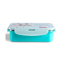 Babyhug Space Stainless Steel Lunch Box|BPA Free|Leak Proof|1 Lunch Box, 1 Container,1 Spoon, 1 Fork|550ML,110ML|Perfect for School Kids & Outdoors|(Color May vary)