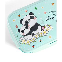 Babyhug Space Stainless Steel Lunch Box|BPA Free|Leak Proof|1 Lunch Box, 1 Container,1 Spoon, 1 Fork|550ML,110ML|Perfect for School Kids & Outdoors|(Color May vary)