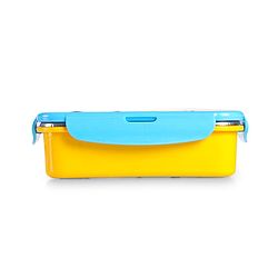 Babyhug Space Stainless Steel Lunch Box|BPA Free|Leak Proof|1 Lunch Box, 1 Container,1 Spoon, 1 Fork|550ML,110ML|Perfect for School Kids & Outdoors|(Color May vary)