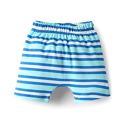 Babyhug 100% Cotton Knit Half Sleeves Shorts Night Suit With Stripes & Text Print - Orange