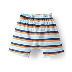 Babyhug 100% Cotton Knit Front Open Half Sleeves Shorts Night Suit With Text Print - Orange