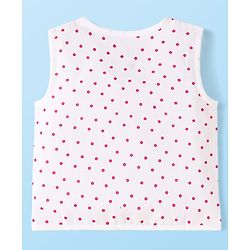Babyhug 100% Cotton Cambric Woven Front Open Sleeveless Jhablas With Polka Dots & Floral Print Pack Of 3 - Pink & White