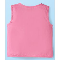 Babyhug 100% Cotton Cambric Woven Front Open Sleeveless Jhablas With Polka Dots & Floral Print Pack Of 3 - Pink & White