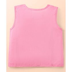 Babyhug 100% Cotton Front Open Sleeveless Jhablas With Floral & Star Print Pack Of 3 - Pink White & Light Blue