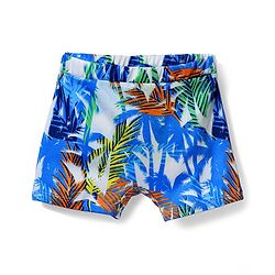 Babyhug Water Repellant Swimming Trunk With Tropical Theme Print - Blue