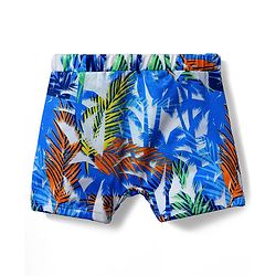 Babyhug Water Repellant Swimming Trunk With Tropical Theme Print - Blue