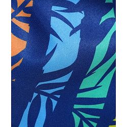 Babyhug Water Repellant Mid Thigh Swimming Trunk With Leaves Print - Multicolour