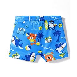 Babyhug Water Repellant Mid Thigh Swimming Trunk With Sea Theme - Blue