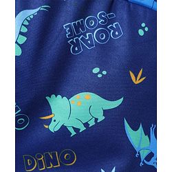 Babyhug Water Repellant Swimming Trunks With Dino Print - Navy Blue