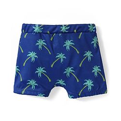 Babyhug Water Repellant Swimming Trunk With Tropical Theme Print - Blue