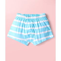 Babyhug 100% Cotton Knit Antibacterial Trunks with Stripes & Animal Print Pack of 3 - Yellow Light Blue & White