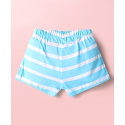 Babyhug 100% Cotton Knit Antibacterial Trunks with Stripes & Animal Print Pack of 3 - Yellow Light Blue & White