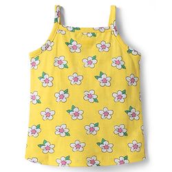Babyhug 100% Cotton Single Jersey Knit Sleeveless Antibacterial Slips With Floral & Polka Dot Print Pack Of 3 - Pink Yellow & Light Blue