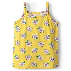 Babyhug 100% Cotton Single Jersey Knit Sleeveless Antibacterial Slips With Floral & Polka Dot Print Pack Of 3 - Pink Yellow & Light Blue
