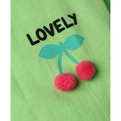 Babyhug Cotton Knit Half Sleeves T-Shirt with Front & Back Fruit Print - Light Green