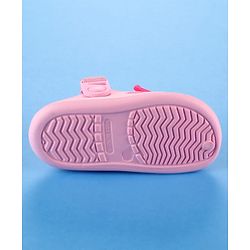 Cute Walk by Babyhug Velcro Closure Solid Coloured Clogs With Applique - Pink