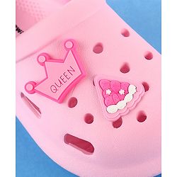 Cute Walk by Babyhug Velcro Closure Solid Coloured Clogs With Applique - Pink