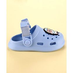 Cute Walk by Babyhug Clogs with Backstrap Velcro Closure Bear Applique - Light Blue