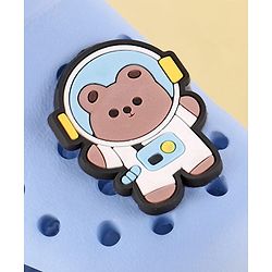 Cute Walk by Babyhug Clogs with Backstrap Velcro Closure Bear Applique - Light Blue