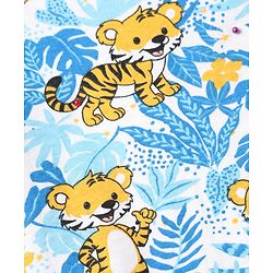 Babyhug 100% Cotton Knit Half Sleeves Striped & Animal Printed Front Open jhablas Pack of 3 - Blue White & Yellow