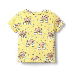 Babyhug 100% Cotton Knit Half Sleeves Animal & Star Printed Front Open jhablas Pack of 3 - Light Blue Orange & Yellow
