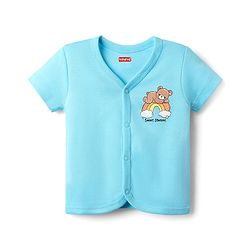 Babyhug 100% Cotton Knit Half Sleeves Animal & Star Printed Front Open jhablas Pack of 3 - Light Blue Orange & Yellow