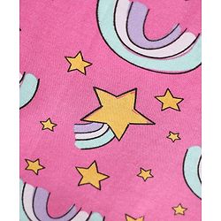 Babyhug 100% Cotton Interlock Knit Front Open Half Sleeves jhablas With Star & Rainbow Print Pack Of 3 - Pink Light Blue & Yellow