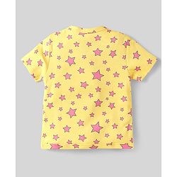 Babyhug 100% Cotton Interlock Knit Front Open Half Sleeves jhablas With Star & Rainbow Print Pack Of 3 - Pink Light Blue & Yellow