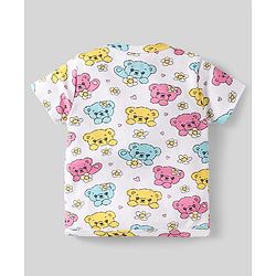 Babyhug 100% Cotton Interlock Knit Front Open Half Sleeves jhablas With Bear & Polka Dots Print Pack Of 3 - Pink Yellow & White