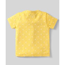 Babyhug 100% Cotton Interlock Knit Front Open Half Sleeves jhablas With Bear & Polka Dots Print Pack Of 3 - Pink Yellow & White