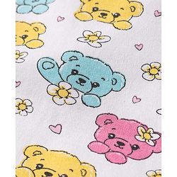 Babyhug 100% Cotton Interlock Knit Front Open Half Sleeves jhablas With Bear & Polka Dots Print Pack Of 3 - Pink Yellow & White