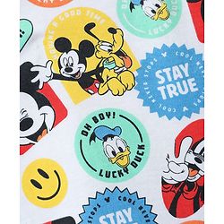 Babyhug Disney Interlock Knit Half Sleeves Oneises With Mickey Mouse And Family Graphic Pack Of 3 - Light Green White & Yellow