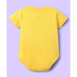 Babyhug Disney Interlock Knit Half Sleeves Oneises With Mickey Mouse And Family Graphic Pack Of 3 - Light Green White & Yellow