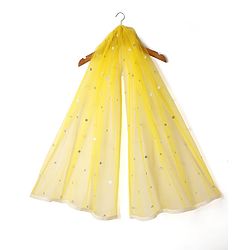 Babyhug Woven Half Sleeves Choli Lehenga Set And Dupatta With Sequin Floral Embroidery & Lace Detailing - Yellow