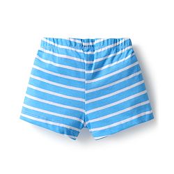 Babyhug 100% Cotton Single Jersey Knit Trunk With Stripes & Animal Print Pack Of 3 - Red Light Blue & Yellow