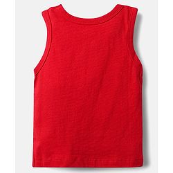 Babyhug 100% Cotton Single Jersey Knit Sleeveless Vests With Stripes & Animal Print Pack Of 3 - Red Light Blue & Yellow