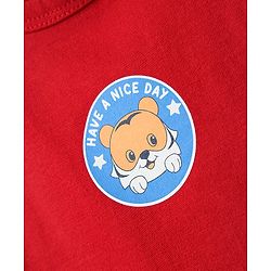 Babyhug 100% Cotton Single Jersey Knit Sleeveless Vests With Stripes & Animal Print Pack Of 3 - Red Light Blue & Yellow