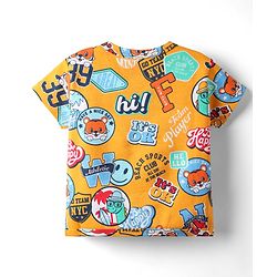 Babyhug 100% Cotton Knit Half Sleeves Front Open Jhablas With Stripes & Animal Print Pack Of 3 - Red & Yellow