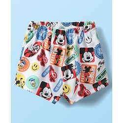 Babyhug Disney Single Jersey Knit Trunks With Mickey & Friends Graphics Pack of 3 - Yellow White & Sea Green