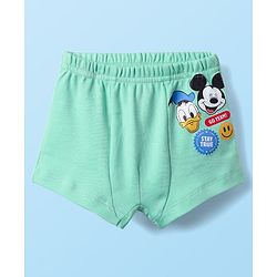Babyhug Disney Single Jersey Knit Trunks With Mickey & Friends Graphics Pack of 3 - Yellow White & Sea Green