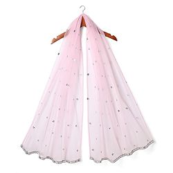 Babyhug Woven Frill Sleeves Choli Lehenga Set With Sequin Detailing & Dupatta - Pink