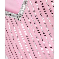 Babyhug Woven Frill Sleeves Choli Lehenga Set With Sequin Detailing & Dupatta - Pink
