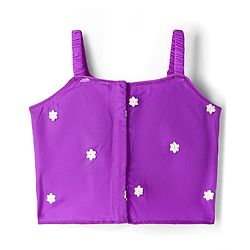 Babyhug Woven Sleeveless Floral Embroidered Choli Lehenga Set with Dupatta & Sequin Detailing - Purple