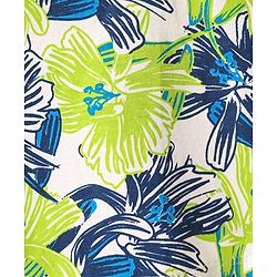 Babyhug Cotton Knit Half Sleeves Drop Shoulder T-Shirt With Floral Print - Navy Blue & Limegreen