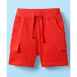 Babyhug Single Jersey Knit Half Sleeves T-Shirt & Shorts Set With Sea Animals Print - White & Red